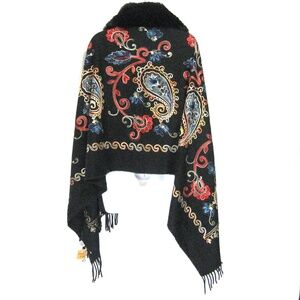 JESSICA McCLINTOCK ⚜ WOMEN'S BLACK FASHION WINTER FUR SHAWL
